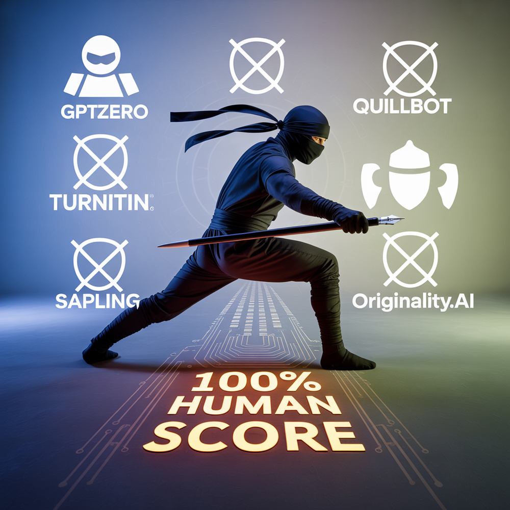 Bypass AI Detectors : GPTZero, ZeroGPT,QuillBot,Turnitin,Sapling and many more.